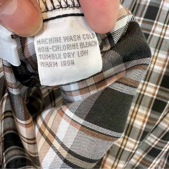 Orvis Button Down Shirt Mens Wrinkle Free Long Sleeve Lightweight Brown Large - Picture 10 of 11